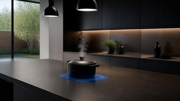 Les surfaces de cuisson invisibles transforment les cuisines ouvertes en espaces épurés sans appareils apparents.