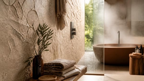 Adieu le carrelage froid dans la salle de bains : ce revêtement naturel plus résistant réchauffe instantanément l’espace