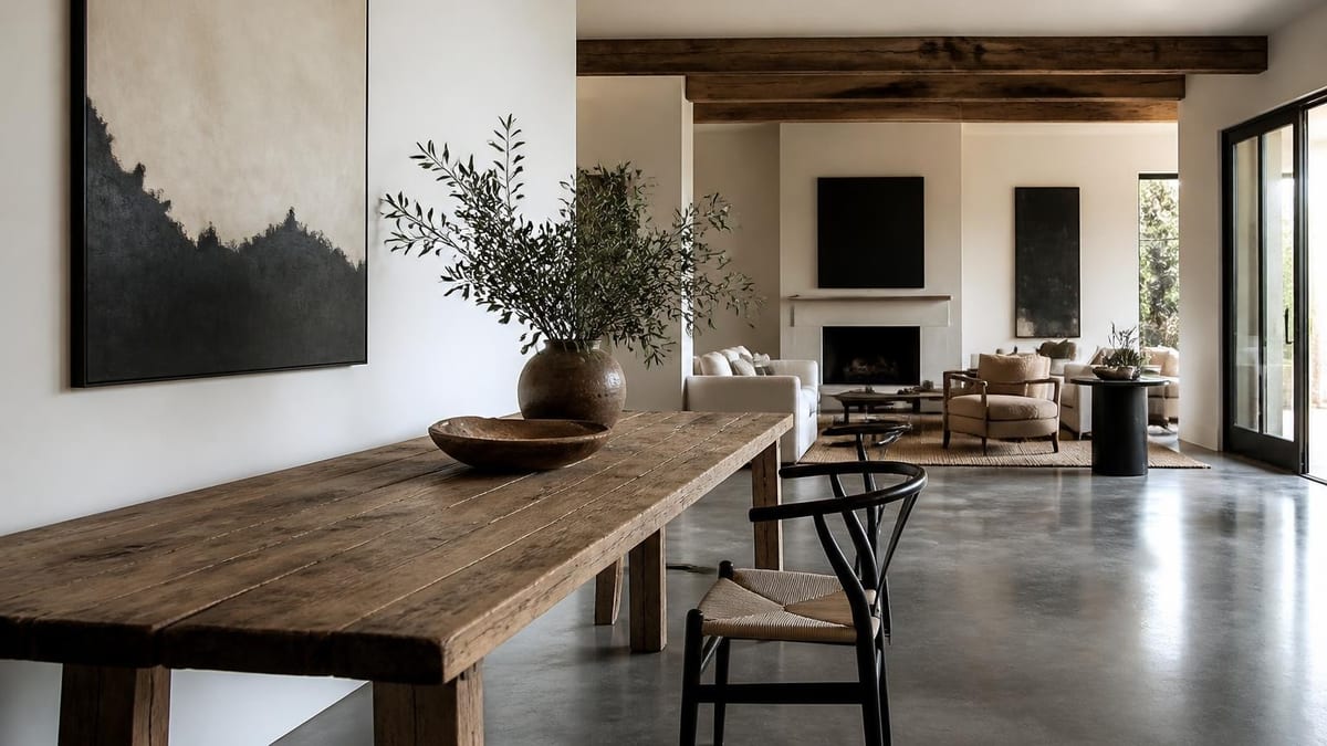 Poutres apparentes, bois brut, patines anciennes : le mobilier rustique retrouve sa place dans nos intérieurs moderne