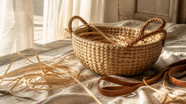 Osier, raphia, cuir : le panier s'impose comme l'accessoire phare de la saison estivale, héritage d'une élégance déco…