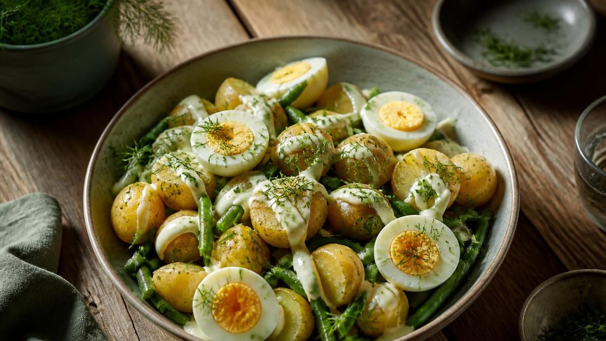 Pommes de terre, haricots verts, œufs et mayonnaise express : un repas complet en moins de trente minutes pour les so